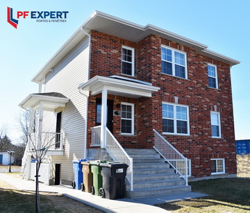 Hung Windows Made of White PVC