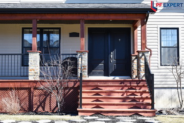 Black Hybrid Hung Windows and Black Orleans Door with Knocker